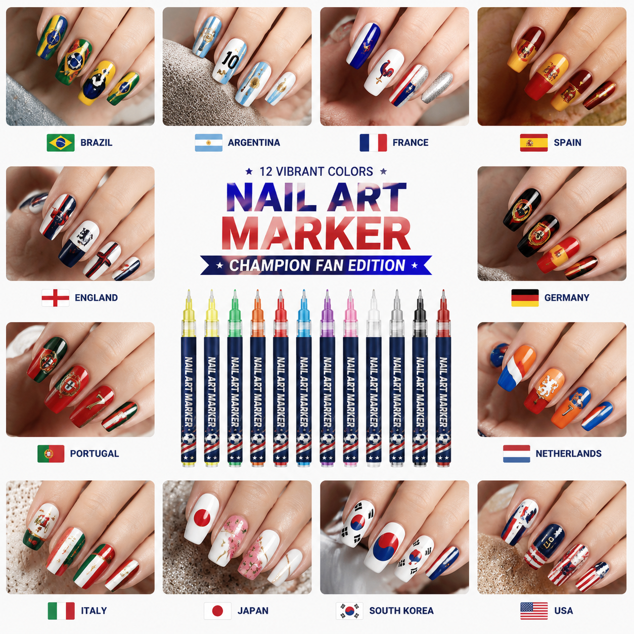 World Cup team nail art inspiration