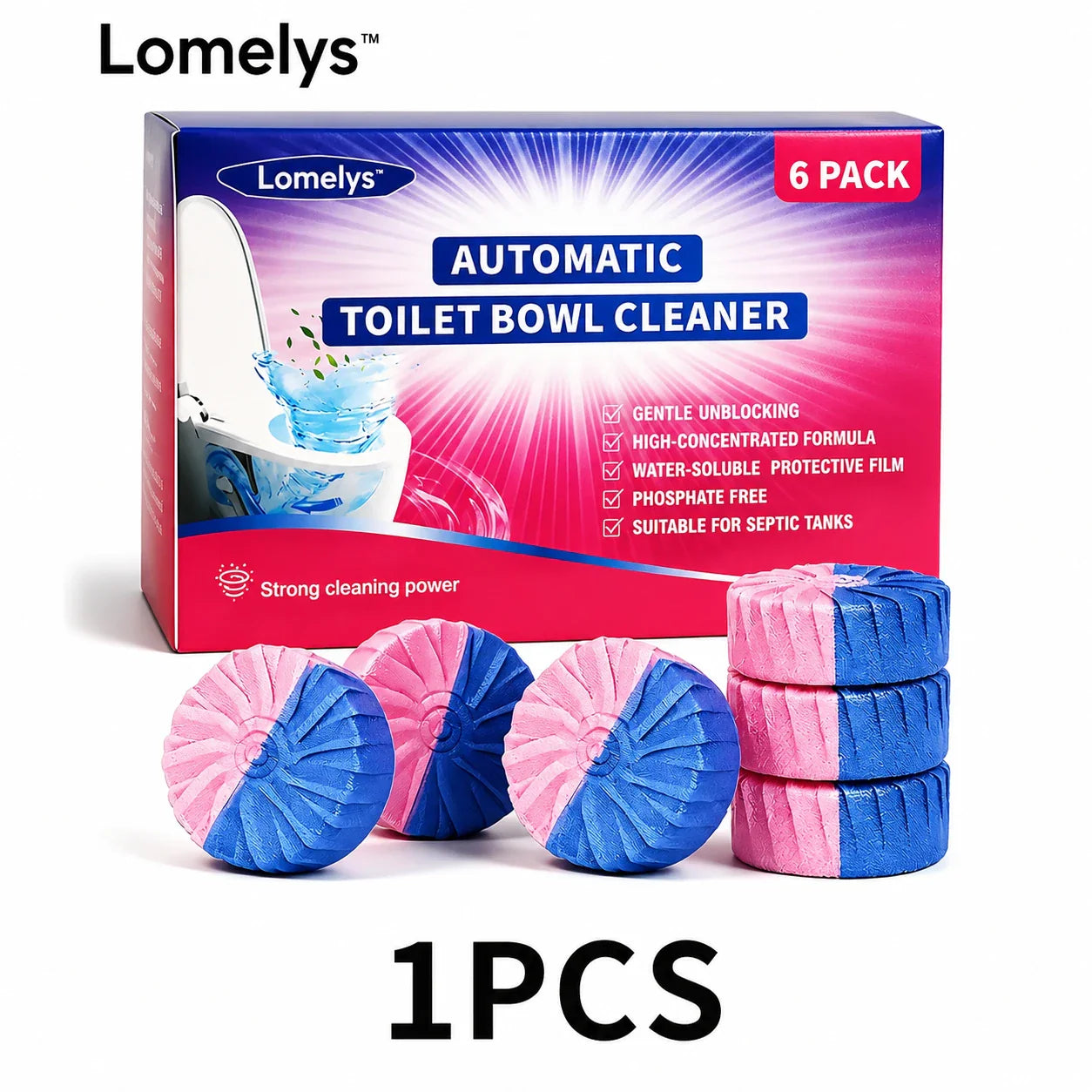 Dual-Color Toilet Bowl Cleaner - 2-in-1 Clean & Deodorize