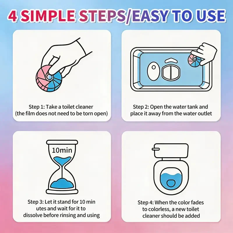 Dual-Color Toilet Bowl Cleaner - 2-in-1 Clean & Deodorize