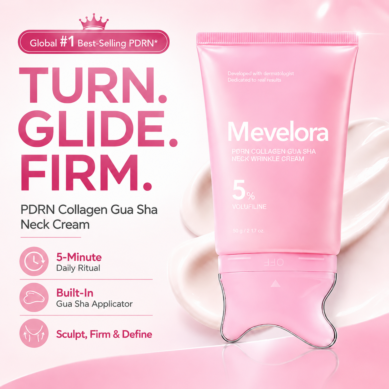 [NEW] Mevelora PDRN Collagen Gua Sha Anti-Wrinkle Neck Cream
