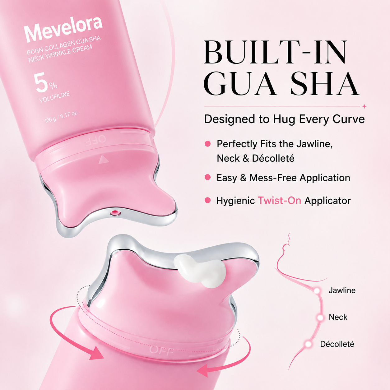 [NEW] Mevelora PDRN Collagen Gua Sha Anti-Wrinkle Neck Cream