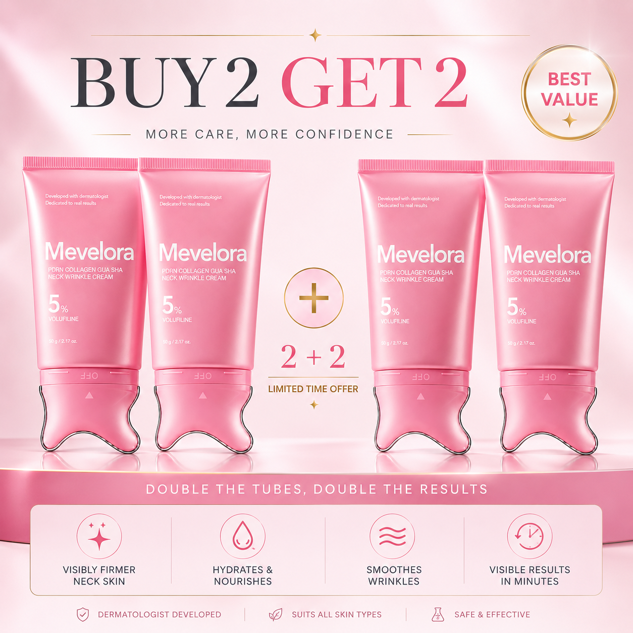 [NEW] Mevelora PDRN Collagen Gua Sha Anti-Wrinkle Neck Cream