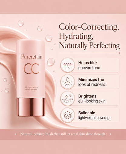 CC Color-Correcting Tinted Serum – Lightweight, Shade-Adaptive Coverage with 24H Hydration & 16H Waterproof Wear