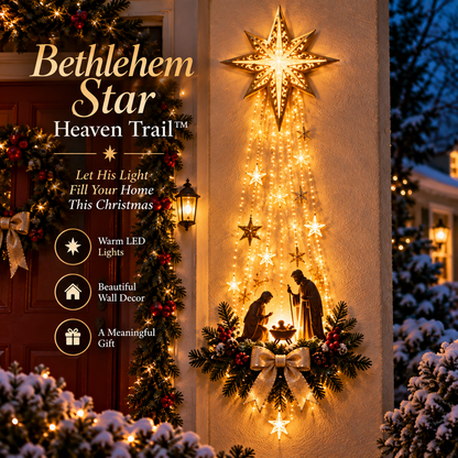 ✨ ✝️ Bethlehem Star of Faith – Illuminated Nativity Wall Decor