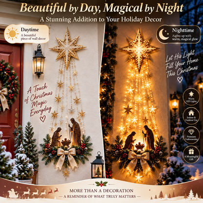 ✨ ✝️ Bethlehem Star of Faith – Illuminated Nativity Wall Decor