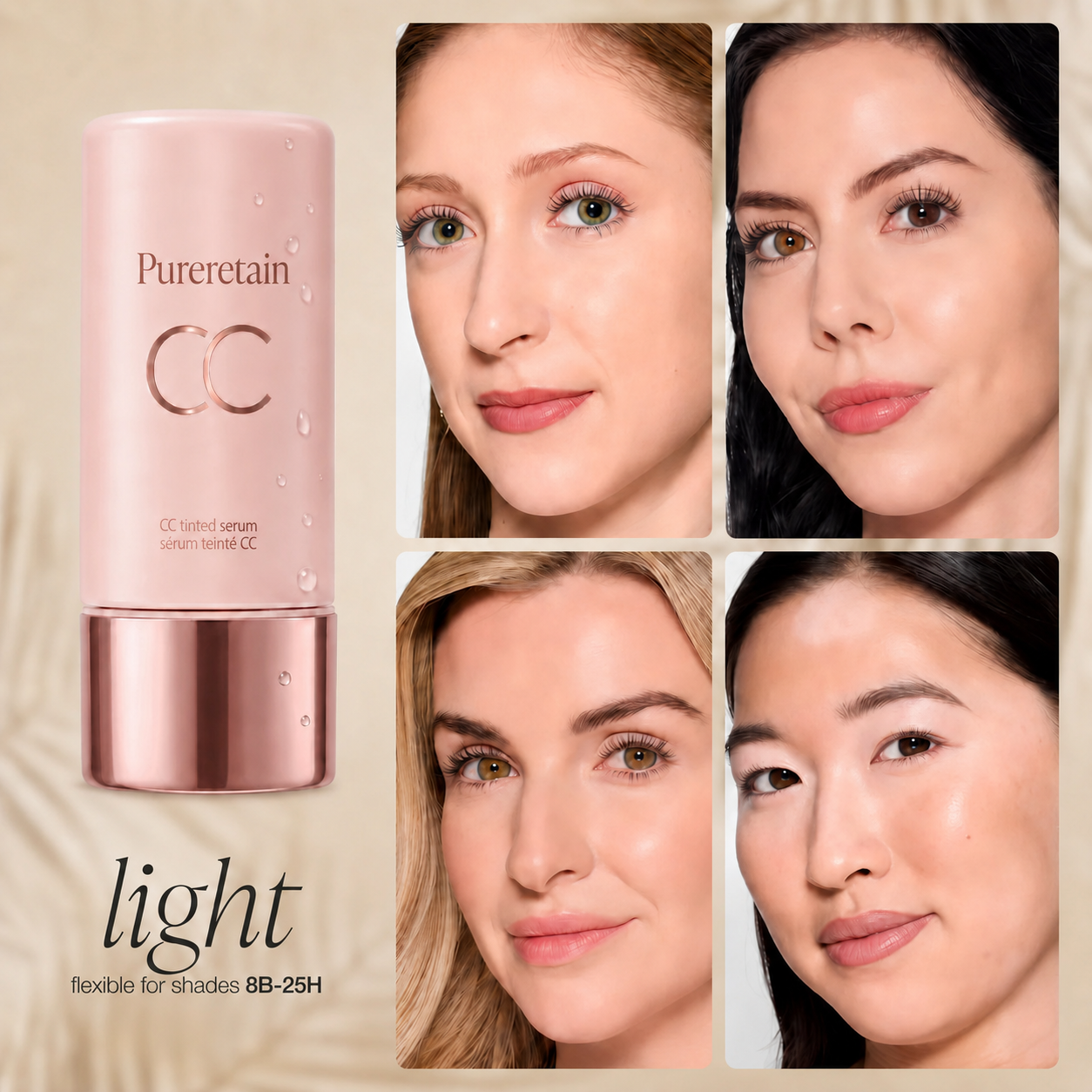 CC Color-Correcting Tinted Serum – Lightweight, Shade-Adaptive Coverage with 24H Hydration & 16H Waterproof Wear