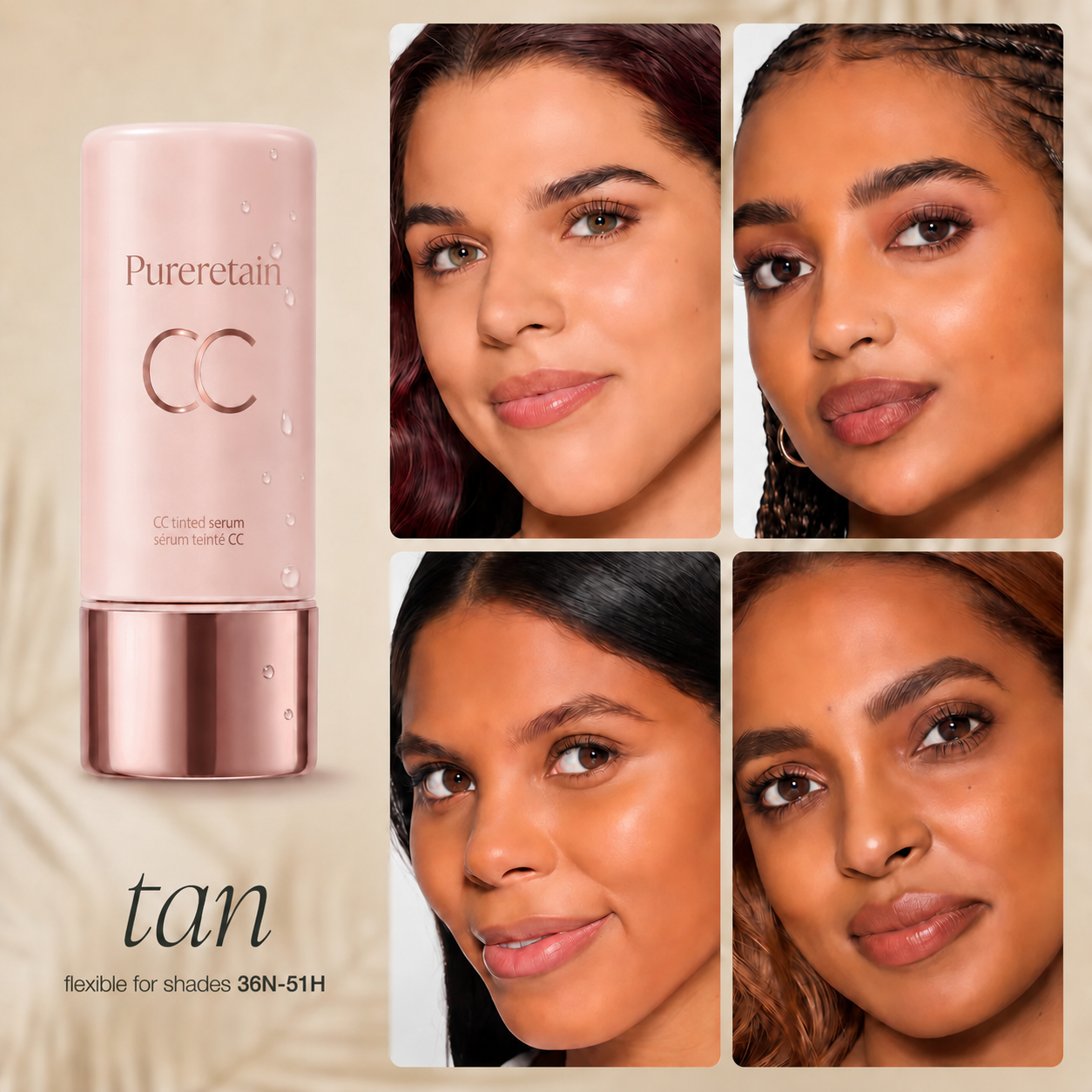 CC Color-Correcting Tinted Serum – Lightweight, Shade-Adaptive Coverage with 24H Hydration & 16H Waterproof Wear