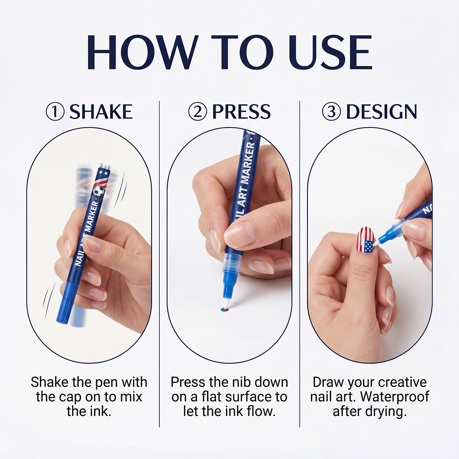 How to use nail art marker pen